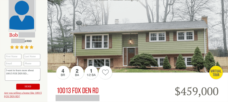 Example of home listing online