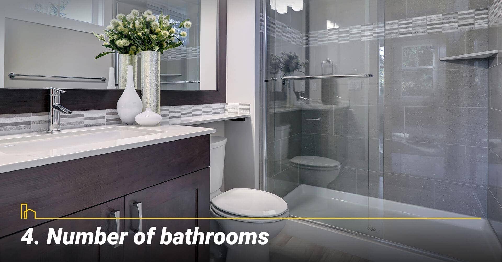 Number of bathrooms, remodeled bathrooms Number of bathrooms, remodeled bathrooms