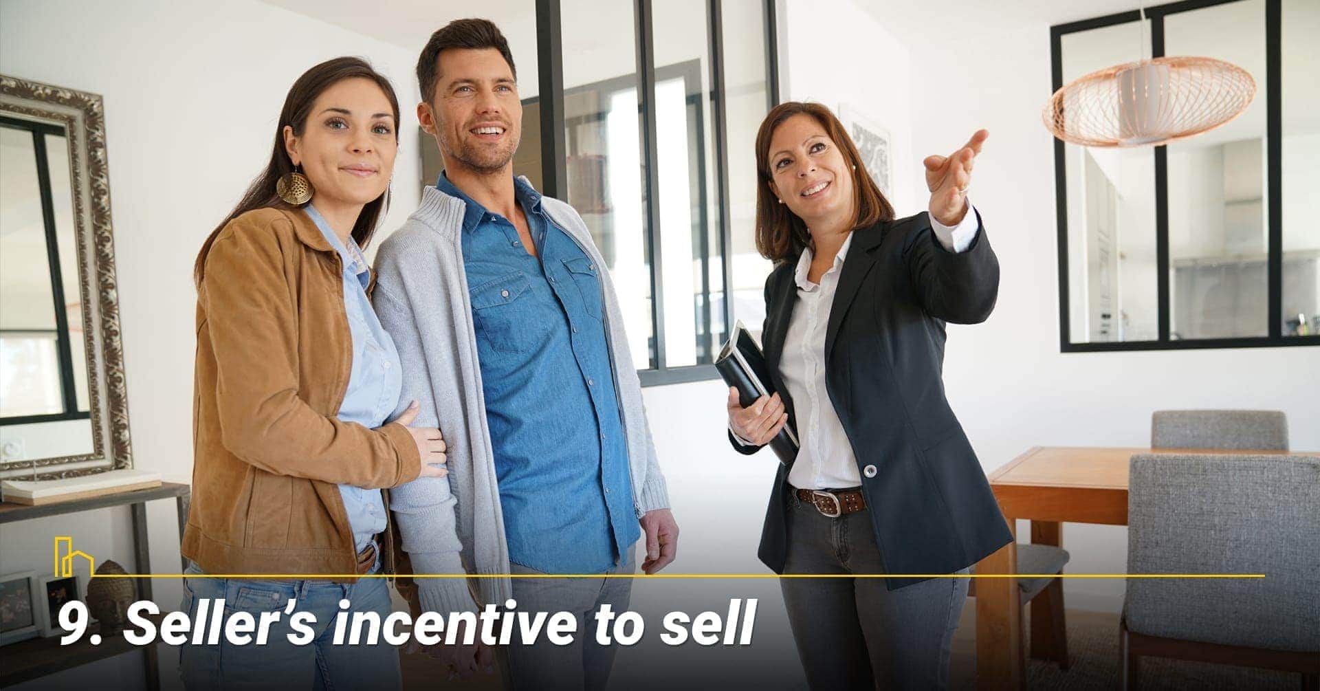 Seller's incentive to sell, seller's motivation to sell Seller's incentive to sell, seller's motivation to sell