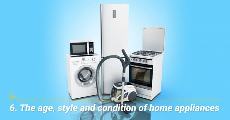 The age, style and condition of home appliances; new home appliances The age, style and condition of home appliances; new home appliances
