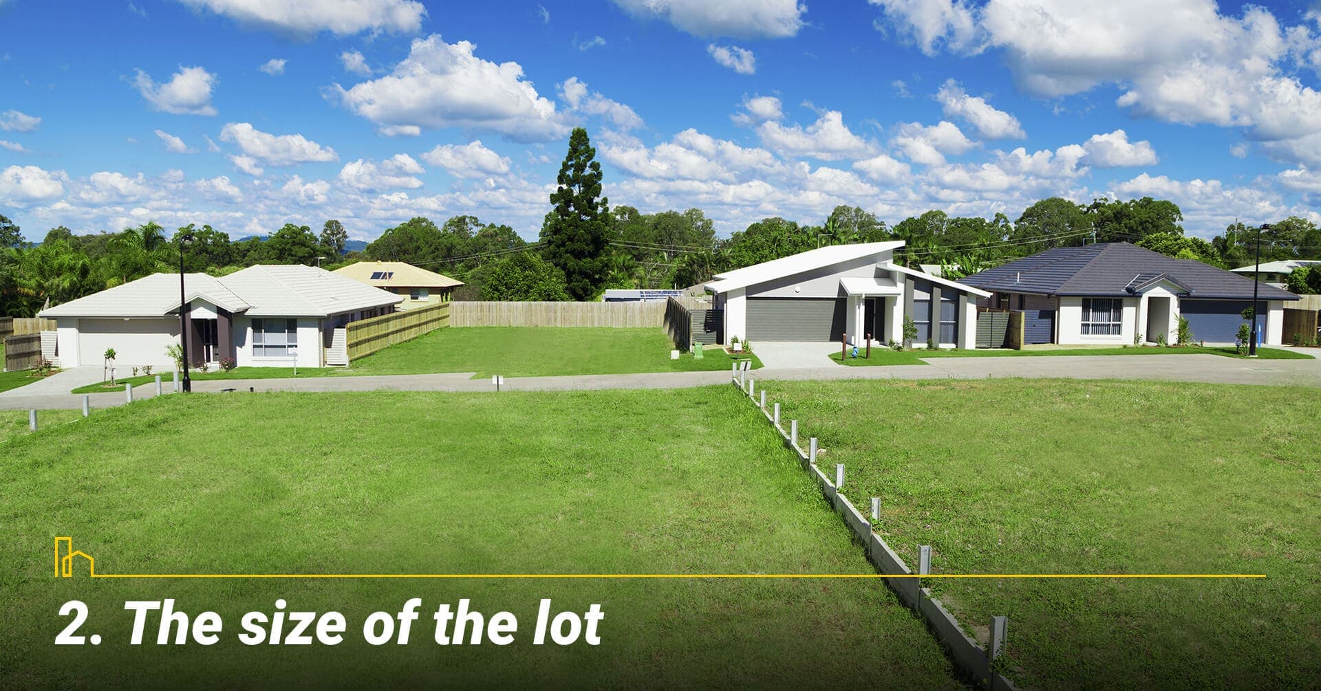 The size of the lot, big lot or small lot The size of the lot, big lot or small lot