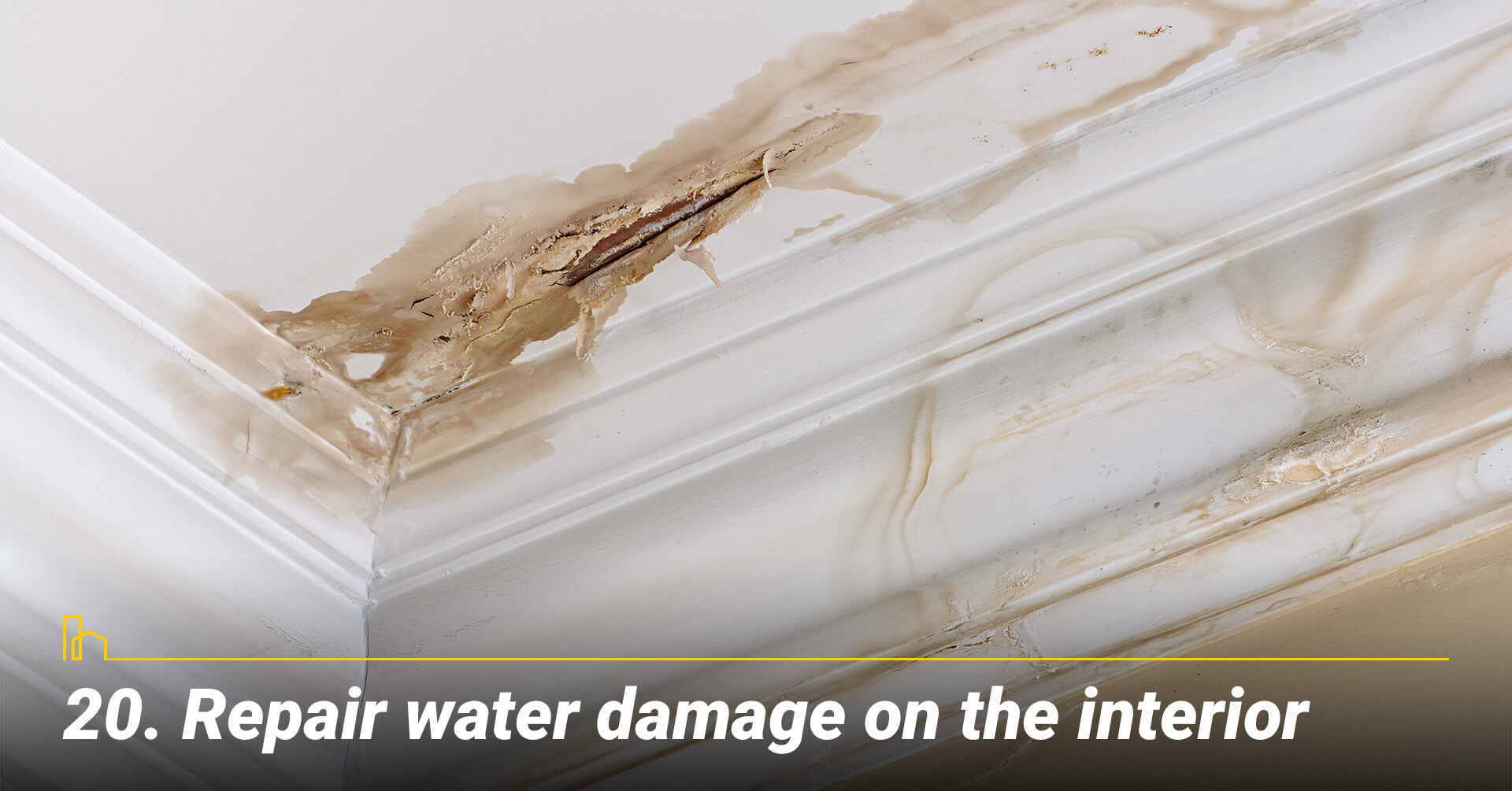 Repair water damage on the interior, fix the interior of the house Repair water damage on the interior, fix the interior of the house
