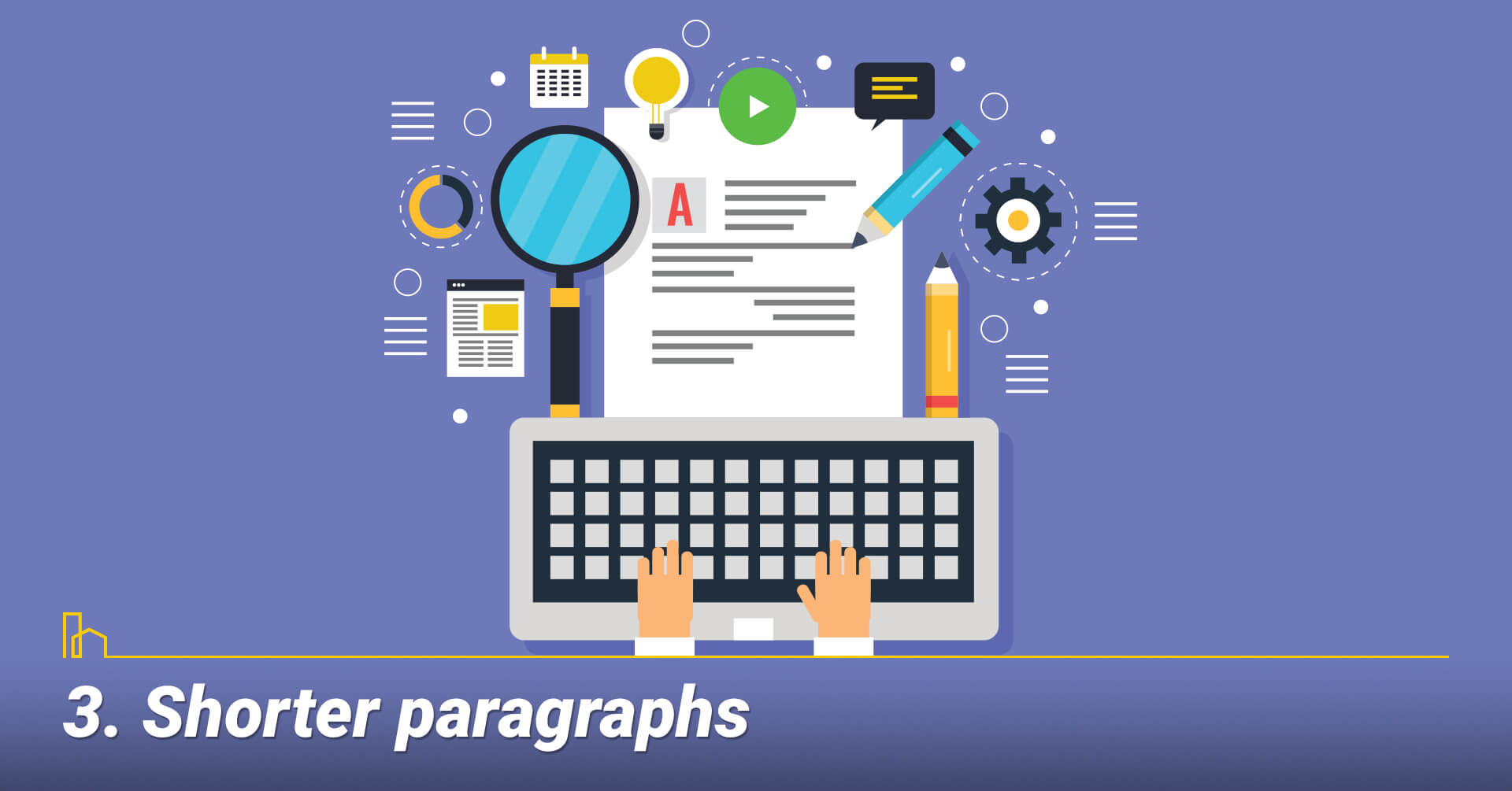 Shorter paragraphs, keep your paragraphs short