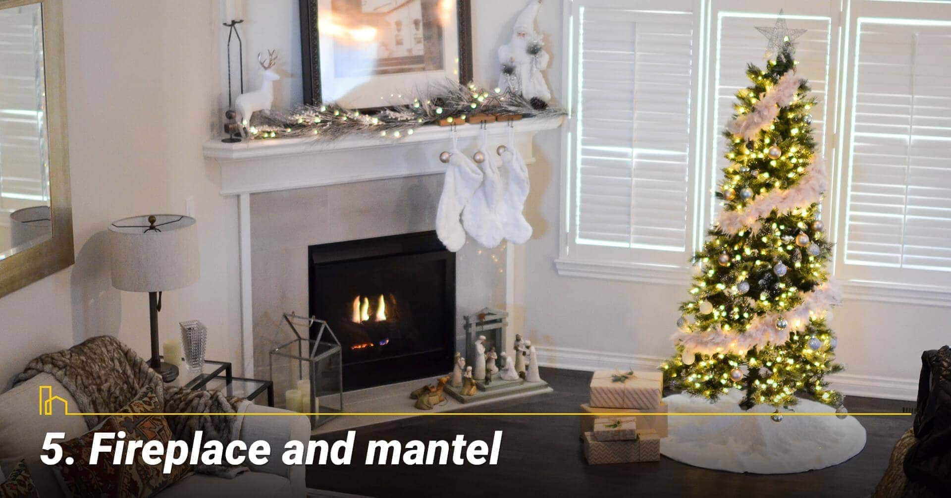 Fireplace and mantel, add decorative ornaments to your fireplace and mantel Fireplace and mantel, add decorative ornaments to your fireplace and mantel