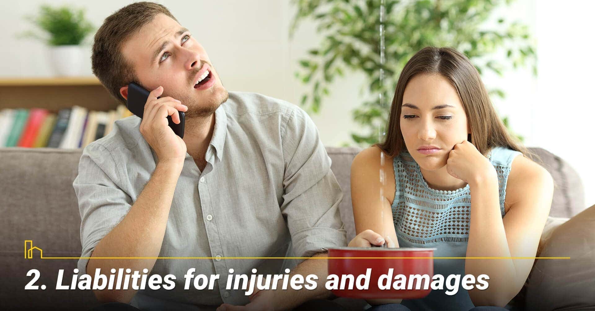 Liabilities for injuries and damages, accountable for damages Liabilities for injuries and damages, accountable for damages