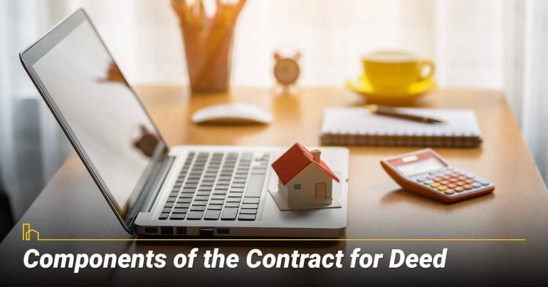 Components of the Contract for Deed, Contract for Deed document