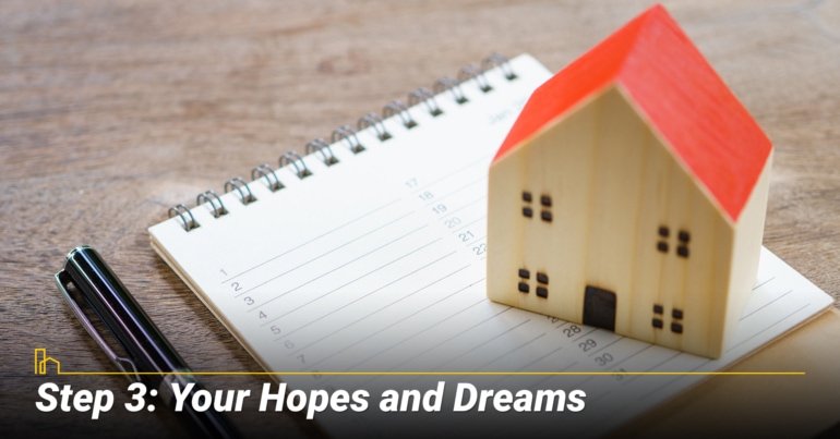 Step 3: Your Hopes and Dreams Step 3: Your Hopes and Dreams