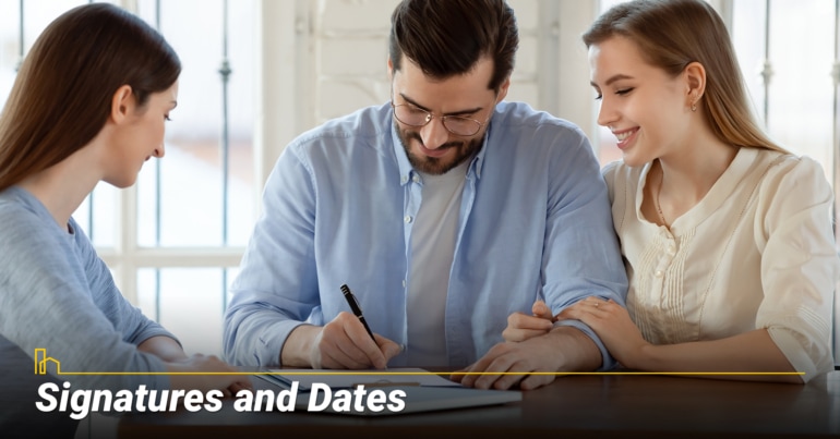 Signatures and Dates