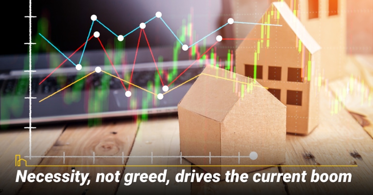 Necessity, not greed, drives the current boom