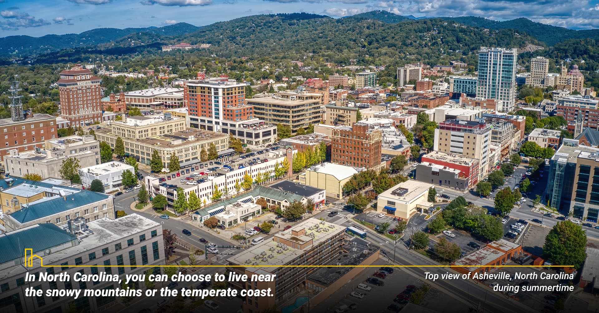 In North Carolina you can choose to live near the snowy mountains or the temperate coast.