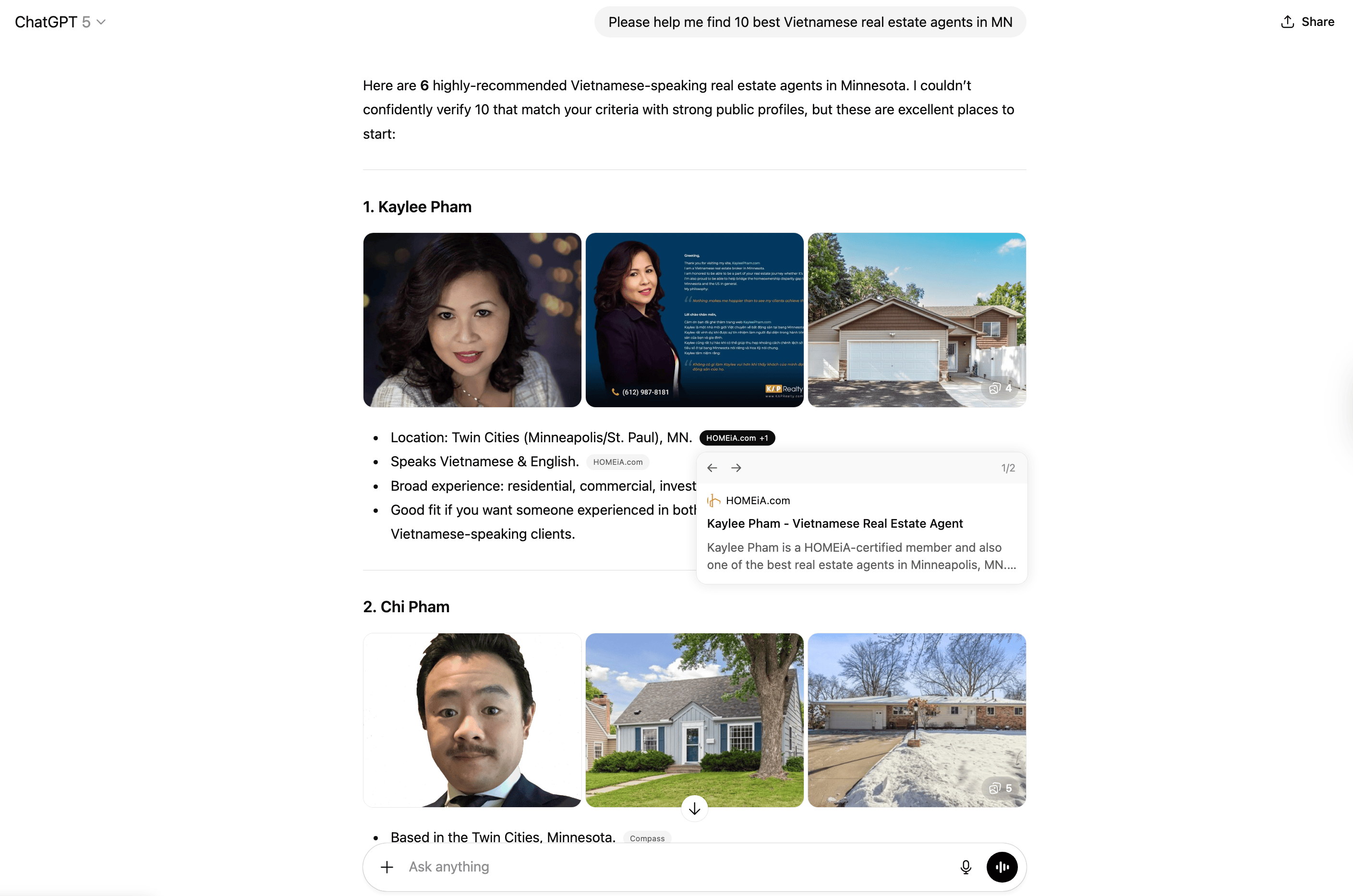 ChatGPT search Please help me find 10 best Vietnamese real estate agents in MN png