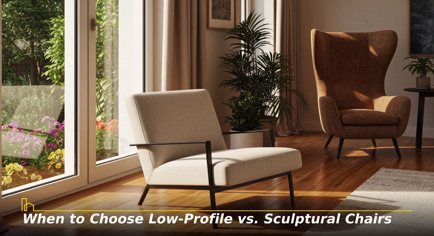 When to Choose Low-Profile vs. Sculptural Chairs