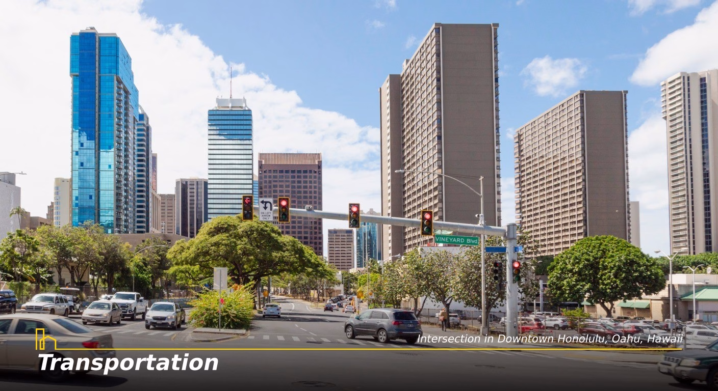 5 Intersection in Downtown Honolulu Oahu Hawaii branded