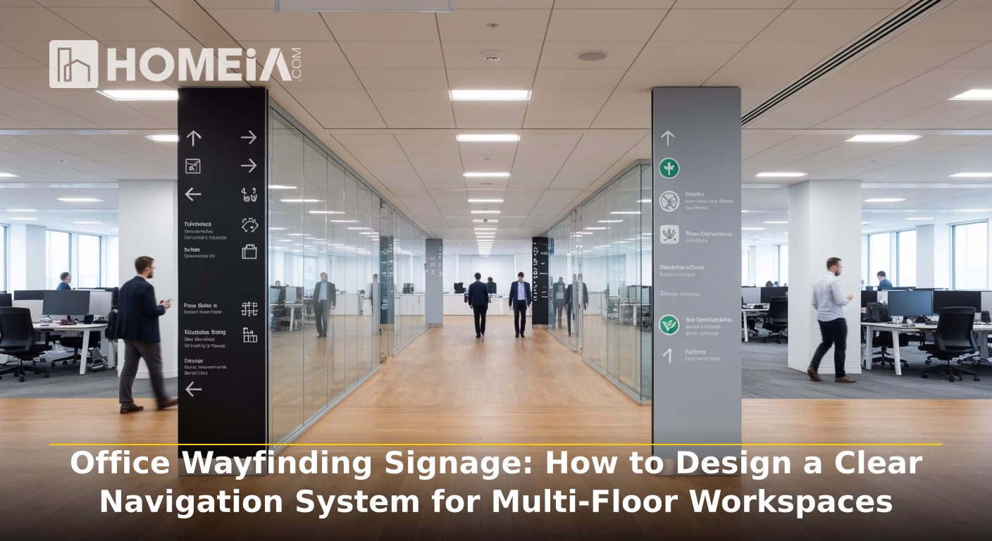 Main image Office Wayfinding Signage How to Design a Clear Navigation System for Multi Floor Workspaces